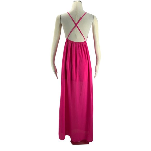 LUSH Small Maxi Dress Sexy Hot Pink LD41060-S08 - Picture 3 of 6